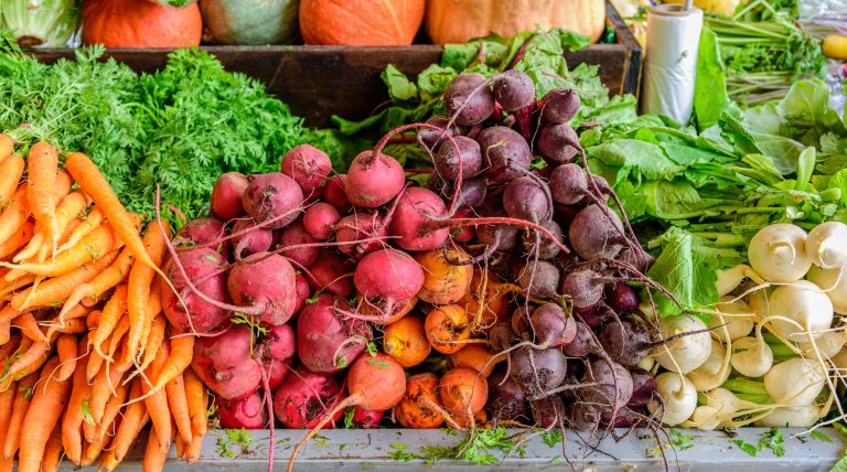 A fruit and vegetable stall