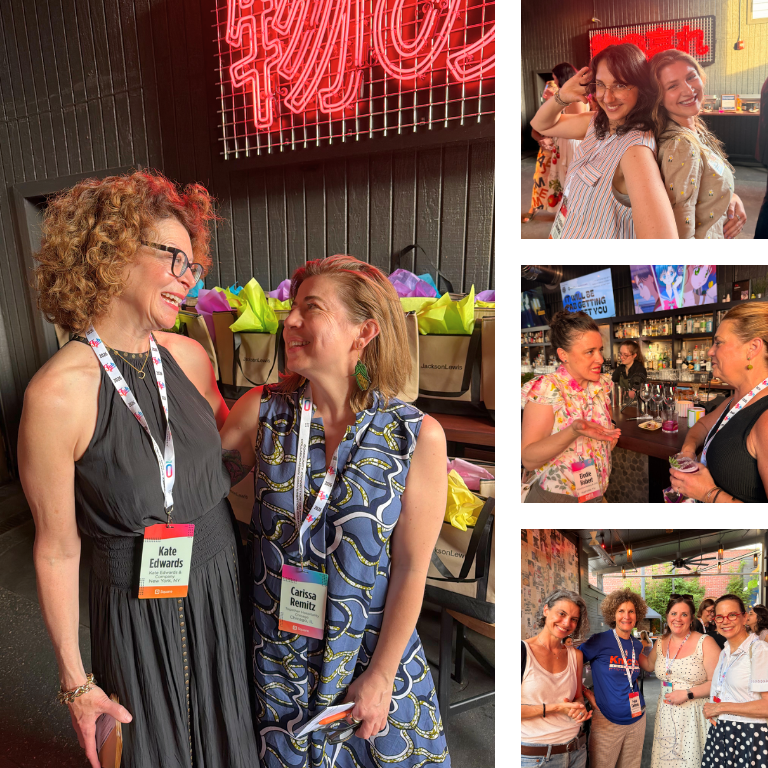 Collage of photos of women at an event for Together Hospitality at a bar in Charleston during FAB Workshop